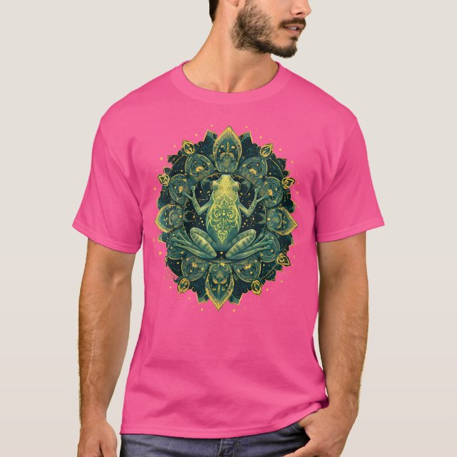 Cute Mandala Frog for Frog Älskare T Shirt (Framsida)