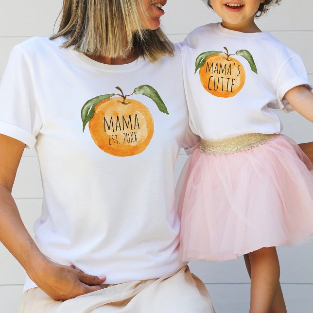 Cute Mandarin Orange Mamma Mamma Child Matching T Shirt (Skapare uppladdad)