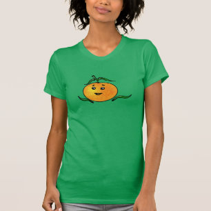 Cute Mandarin Orange med leende Ansikte Tee