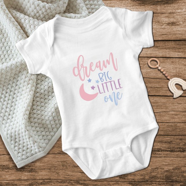 Cute Måne Dream Big Little One Rosa Flicka T Shirt (Skapare uppladdad)