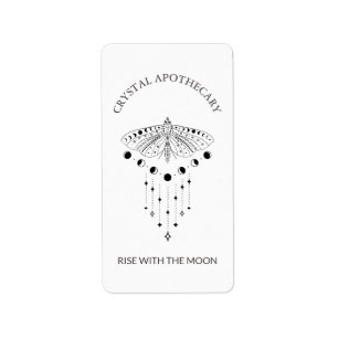 Cute Måne Moth Apothecary, Candle, Ritual Label Adressetikett