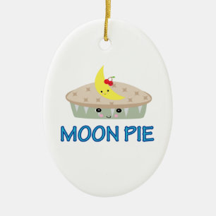 CUTE MÅNE PAJ JULGRANSPRYDNAD KERAMIK