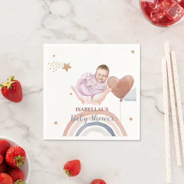 Cute måne star African American Children-dusch Pappersservett (Insitu)