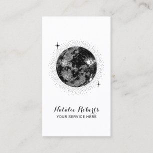 Cute Måne & Stars-illustration Minimalistisk Visitkort