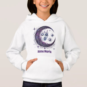 Cute måne stjärnor lägger till namn-flickor t shirt