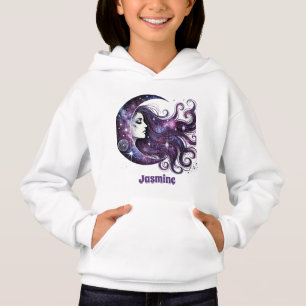 Cute måne stjärnor lägger till namn-flickor t shirt