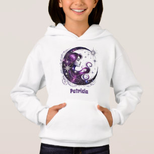 Cute måne stjärnor lägger till namn-flickor t shirt
