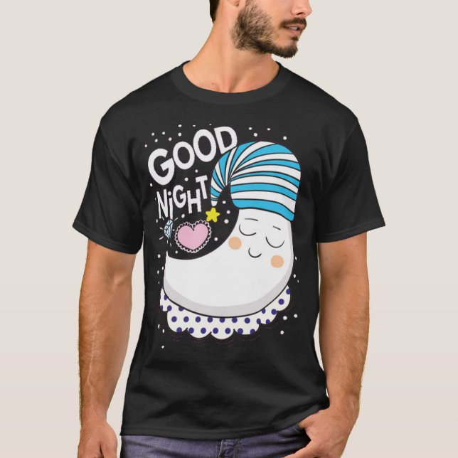 Cute måne tecknad t shirt (Framsida)