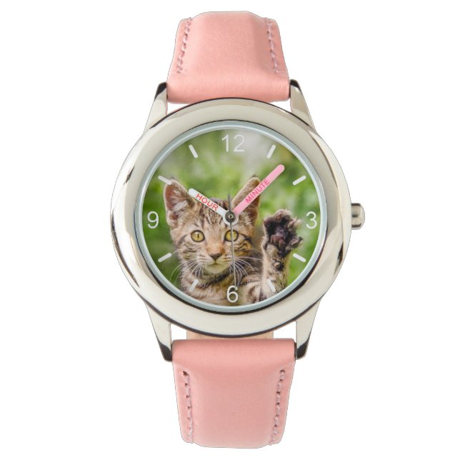 Cute Maneki Neko Cat Kitten Funny Beckoning Pose Armbandsur (Framsida)