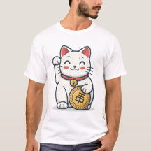 Cute Maneki Neko Lucky Cat T-Shirt | Japansk Bra