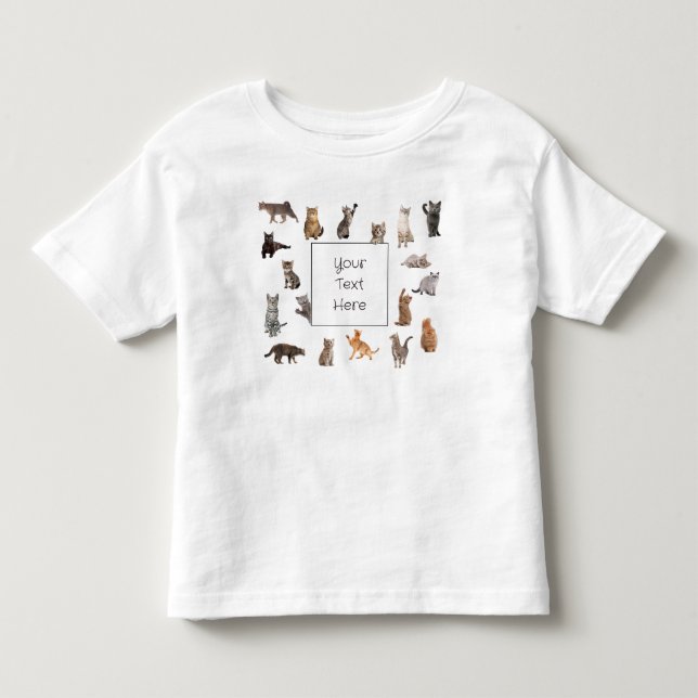 Cute Många Kitten Cats Adsible Anpassningsbar Text T Shirt (Framsida)