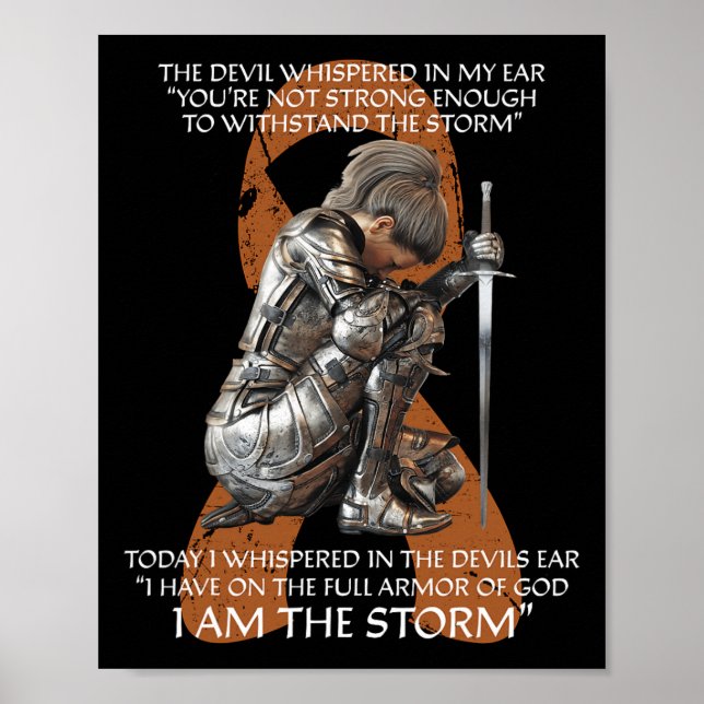 Cute Många Sclerosis Women ger Orange Awarene Poster (Framsidan)