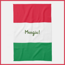 Cute Mangia! Red White och Grönt Italienska Flagga