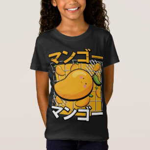 Cute Mango Fruit Kawaii Japansk Retro Anime T Shirt
