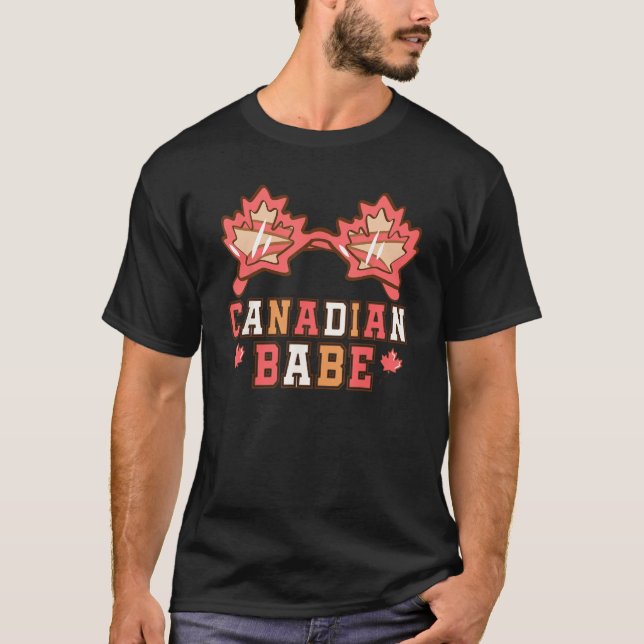 Cute Maple Leaf Sunglasses Canada Day Canadian Bab T Shirt (Framsida)