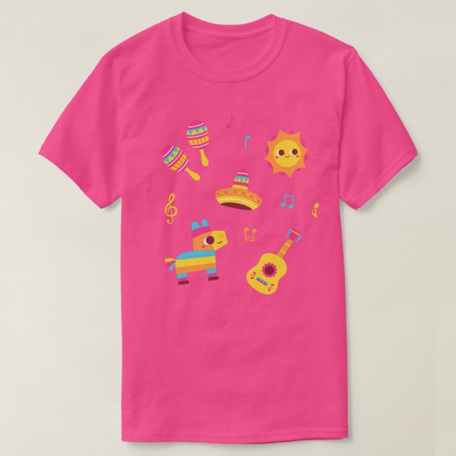 Cute Maracas Sol Sombrero Pinata Guitar Set T Shirt (Design framsida)