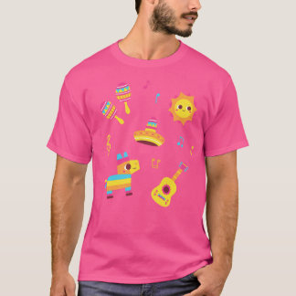 Cute Maracas Sol Sombrero Pinata Guitar Set T Shirt