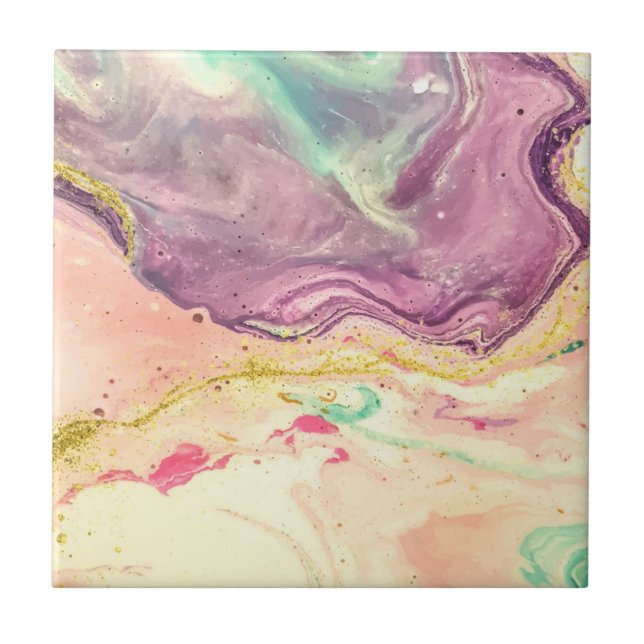 Cute Marble Abstrakt Mönster Kakelplatta (Framsidan)