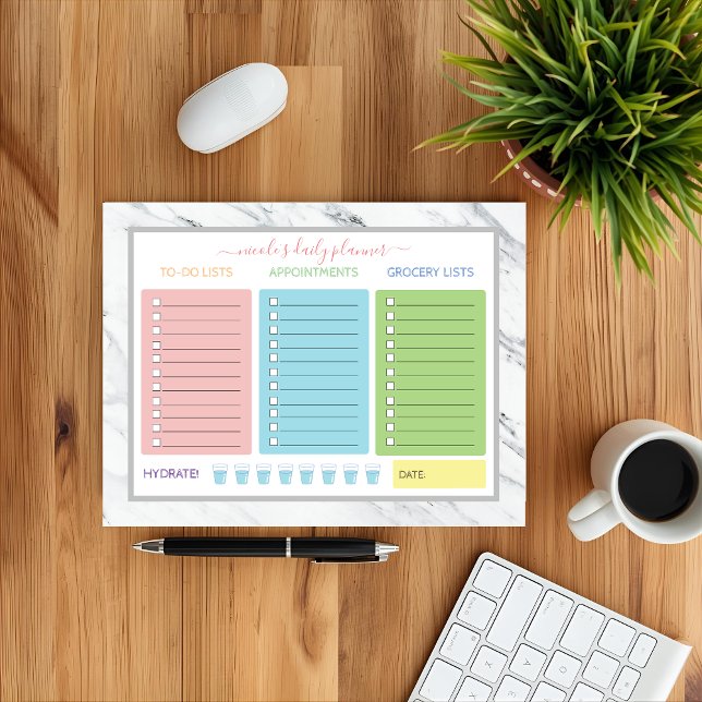 Cute Marble Daily Planner Anteckningsblock (Skapare uppladdad)