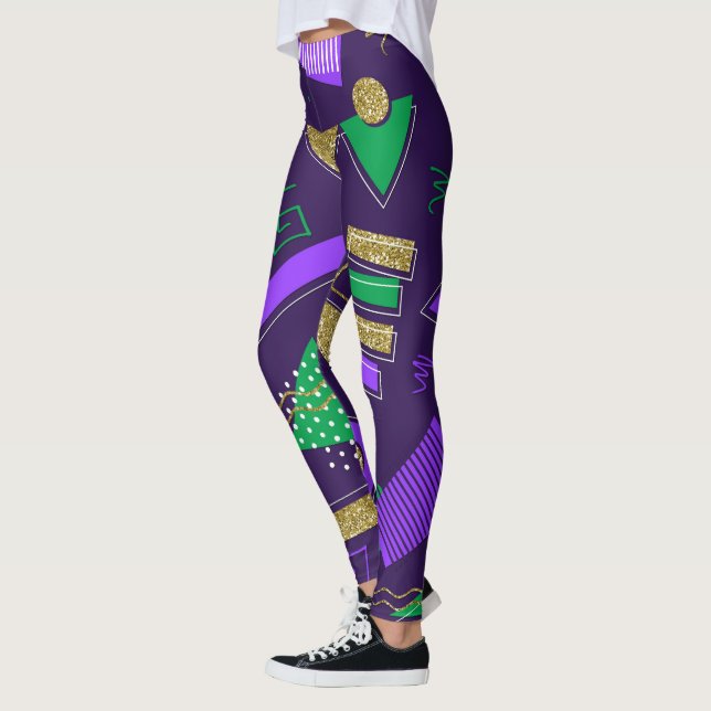 Cute Mardi Gra mönster Leggings (Vänster)