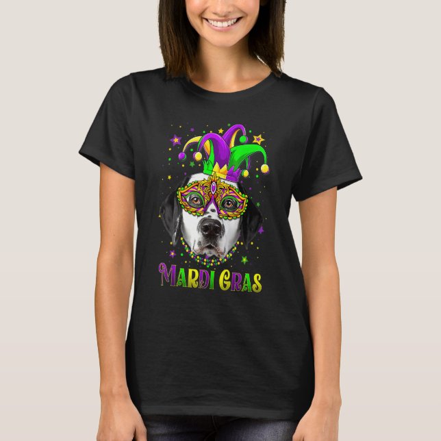 Cute Mardi Gras Carnival Dalmatian Dog Mardi Gras T Shirt (Framsida)