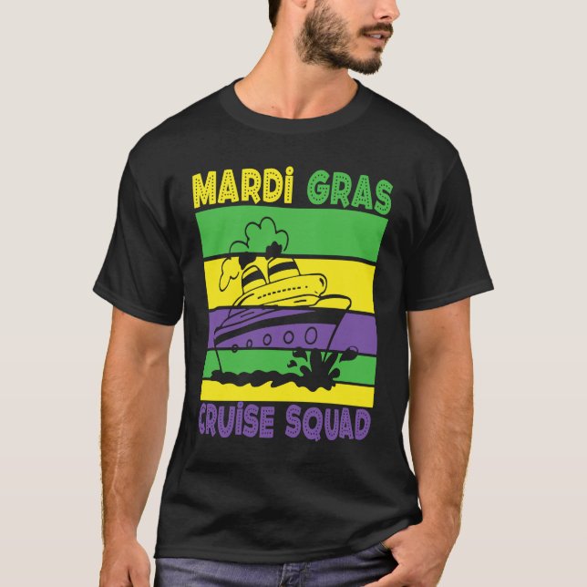Cute Mardi Gras Family Cruise Squad Vacation on Bo T Shirt (Framsida)