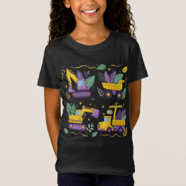 Cute Mardi Gras Kids Construction Lastbil Pojke T Shirt
