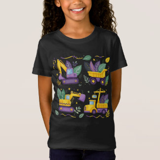 Cute Mardi Gras Kids Construction Lastbil Pojke T Shirt