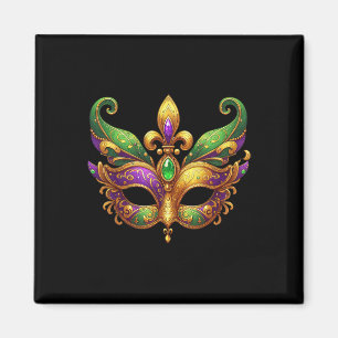Cute Mardi Gras Mask Roligt 2025 Mardi Gras Party Magnet