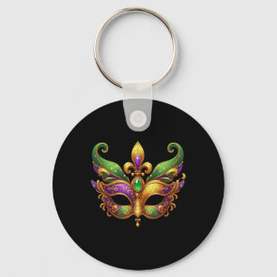 Cute Mardi Gras Mask Roligt 2025 Mardi Gras Party Nyckelring