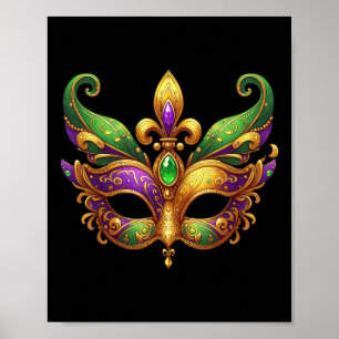 Cute Mardi Gras Mask Roligt 2025 Mardi Gras Party Poster