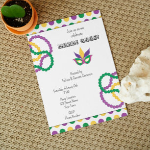Cute Mardi Gras Party-inbjudan Inbjudningar