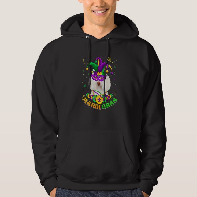 Cute Mardi Gras Poodle Dog Dad Dog Mom Mask Beads  Hoodie (Framsida)