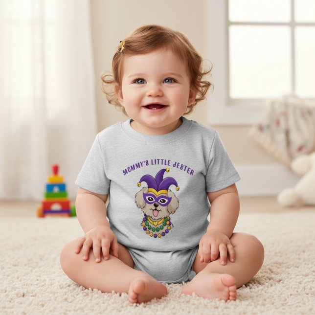 Cute Mardi Gras Puppy Dog Custom Text T Shirt (Skapare uppladdad)
