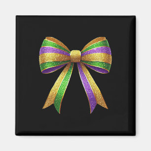 Cute Mardi Gras Tjock Coquette Bow Tisdag Kids Gir Magnet