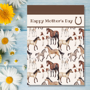 Cute Mares and Foals Horse Mors dag Kort