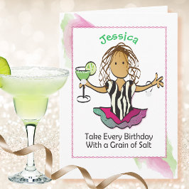 Cute Margarita Ethnic Female Tecknad Birthday Kort