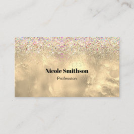 Cute marmor art guld faux glitter visitkort