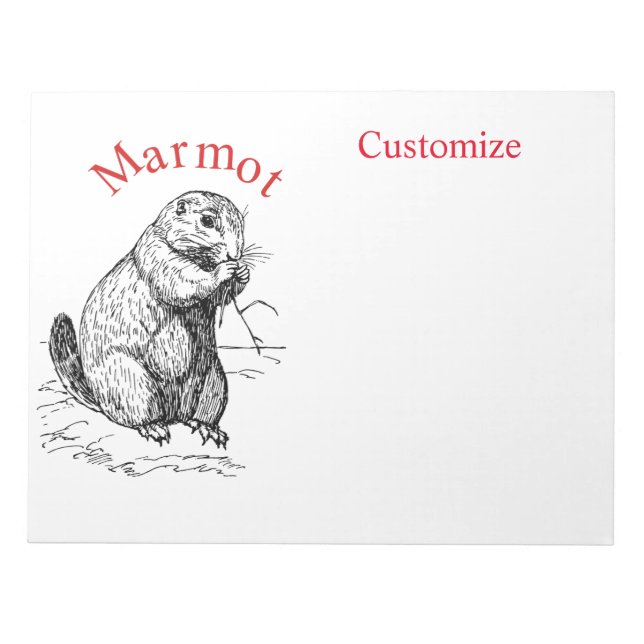 Cute Marmot Animal Thunder_Cove Anteckningsblock (Framsida)