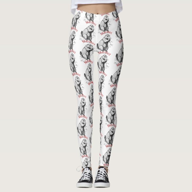 Cute Marmot Animal Thunder_Cove Leggings (Framsida)