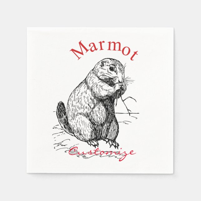 Cute Marmot Animal Thunder_Cove Pappersservett (Framsidan)