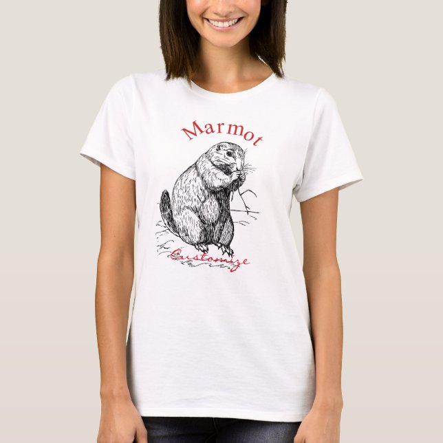 Cute Marmot Animal Thunder_Cove T Shirt (Framsida)