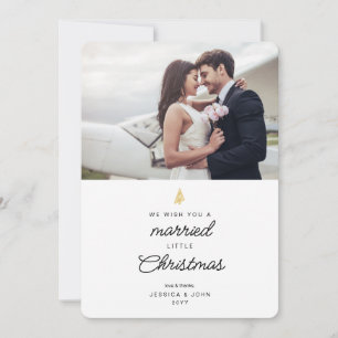 Cute Married Little jul 2 Photo Bröllop Tack Kort