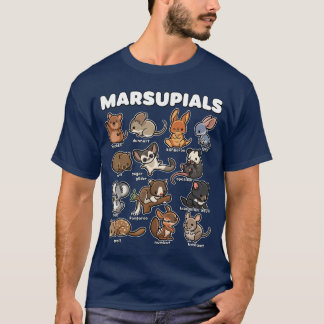 Cute Marsupials Animal Collection Funny Cartoon Wi T Shirt