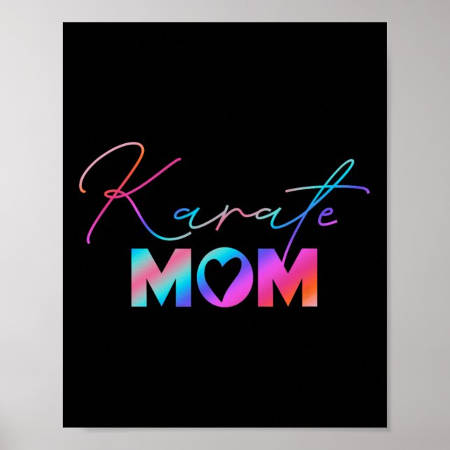 Cute Martial Arts Mors dag Rainbow Karate Mamma Poster (Framsidan)