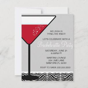 Cute Martini Bachelorette-partiets inbjudan
