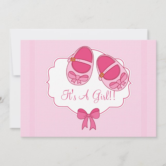 Cute "Mary Janes" Baby Shower-inbjudan Inbjudningar (Framsida)