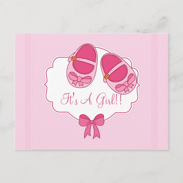 Cute "Mary Janes" vykort för babyutsändning (Framsida)