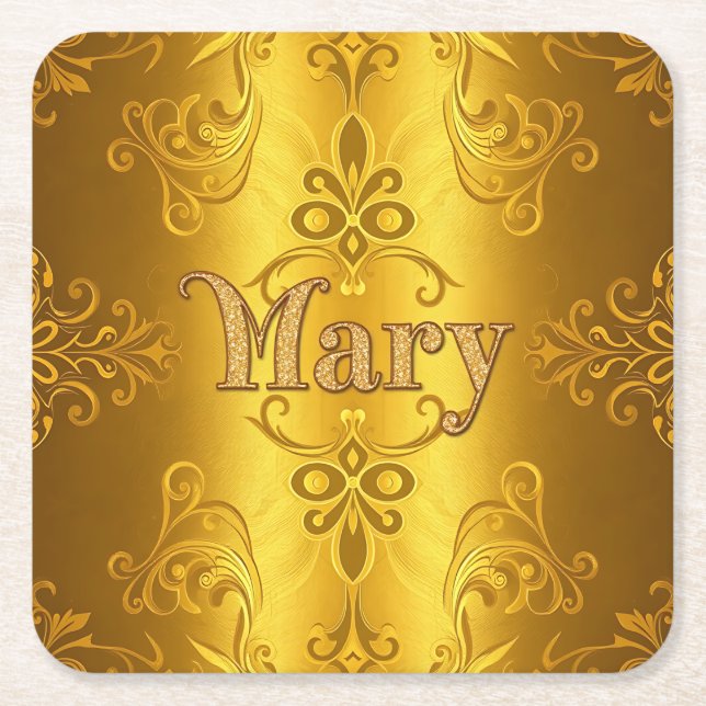 Cute Mary Namn Gold Foil Underlägg (Framsidan)