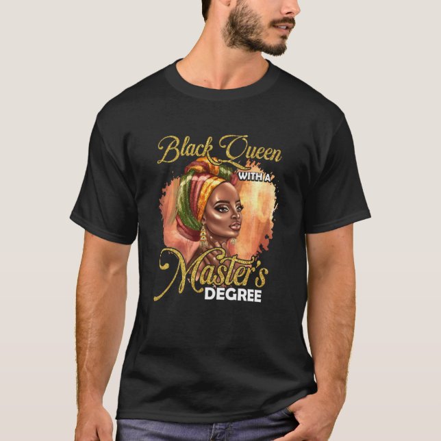Cute Masters Degree Educree Educated Melanin Black T Shirt (Framsida)